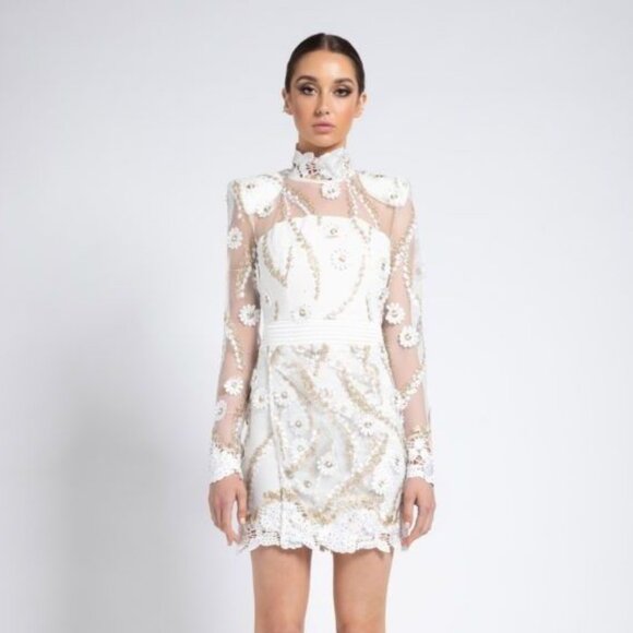 Zhivago Dresses & Skirts - Zhivago NWT Raise Your Hand Embellished Mini Dress in White size 8